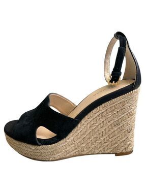 Cole Haan Giselle Black Suede High Espadrille Size 5